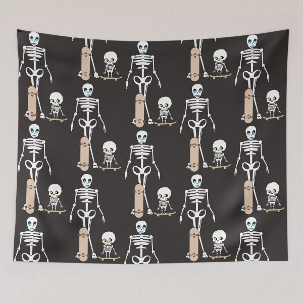 Item preview, Skeleton duo skatboarding pattern designed and sold by LukjanovArt.