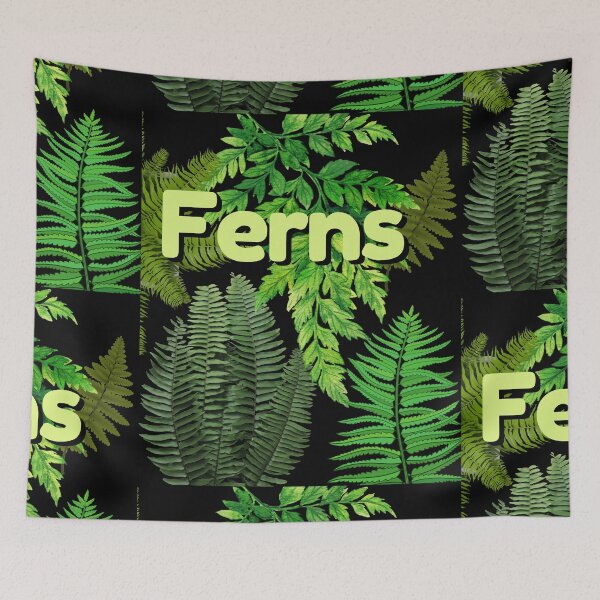 Item preview, Varieties Of Green Ferns Digital Collage Design designed and sold by EarthArtDesigns.