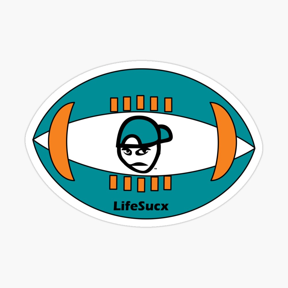 Miami Dolphins Colors - LifeSucx Angry Guy' Art Board Print for