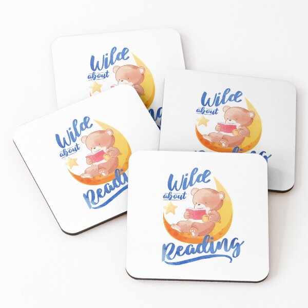 Item preview, Wild About Reading, Cute Bear On The Moon Reading a Book designed and sold by SKivinta.