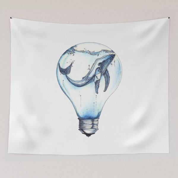 Item preview, Light Bulb with ocean and blue whale designed and sold by Aestheticianpro.