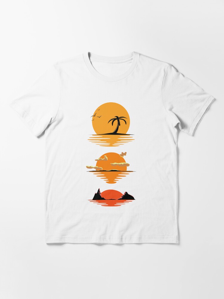 Aperçu 3 sur 7. T-shirt essentiel avec l'œuvre De nombreuses terres sous un même soleil créée et vendue par CAT-LUVERS.