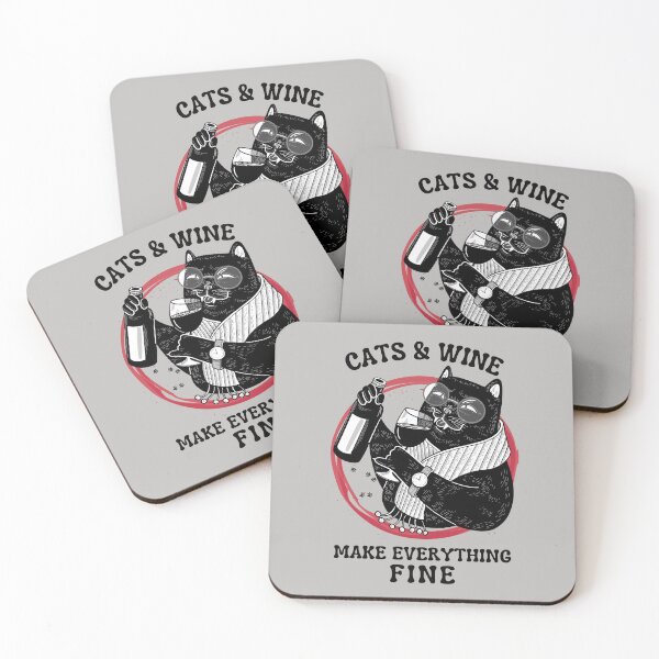 Item preview, Cats and Wine make everything fine Cats And Wine Saying designed and sold by SweetbeStore.