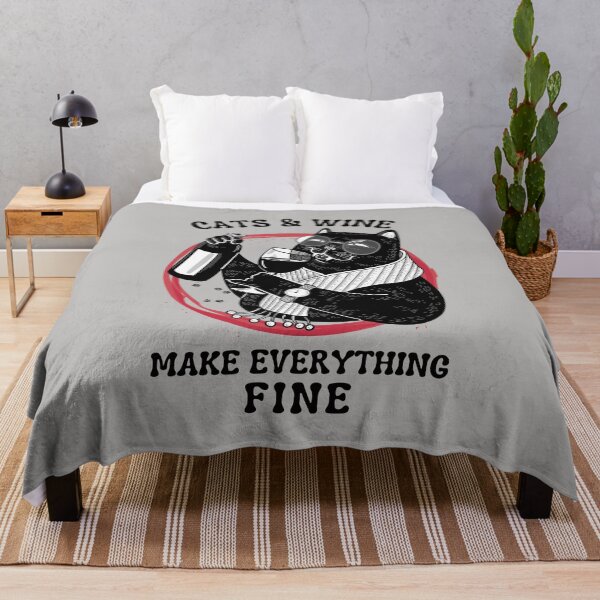 Item preview, Cats and Wine make everything fine Cats And Wine Saying designed and sold by SweetbeStore.