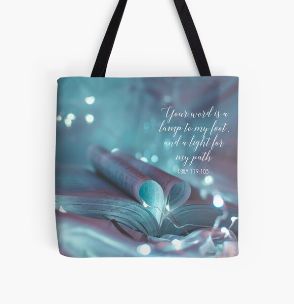  Christian Tote Bags for Women Beach Scene Psalm 23:1