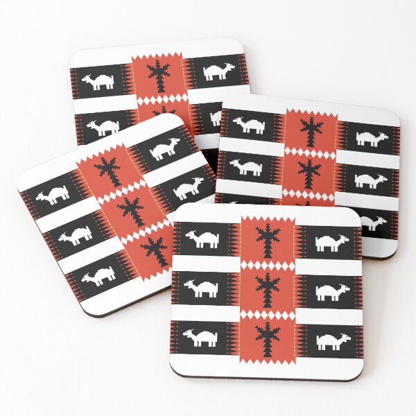 Item preview, Simplified Sadu Pattern Animal Rectangle with Palm Tree Square designed and sold by Scopestor.