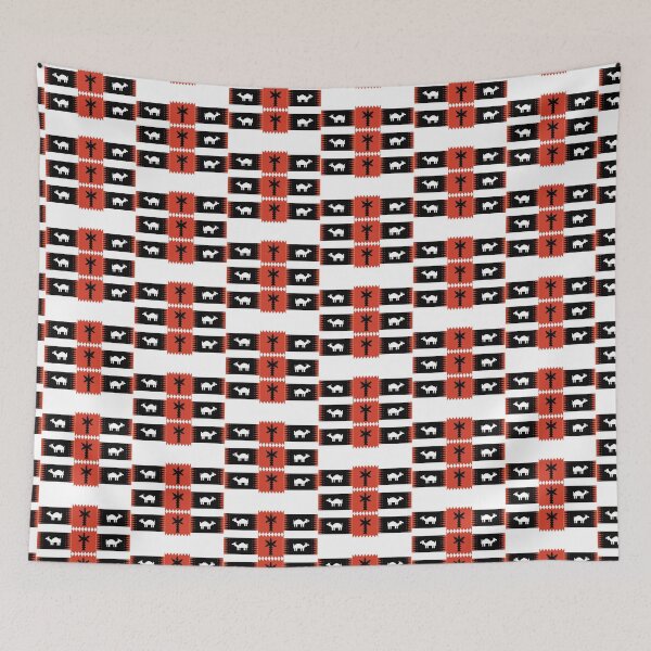 Item preview, Simplified Sadu Pattern Animal Rectangle with Palm Tree Square designed and sold by Scopestor.