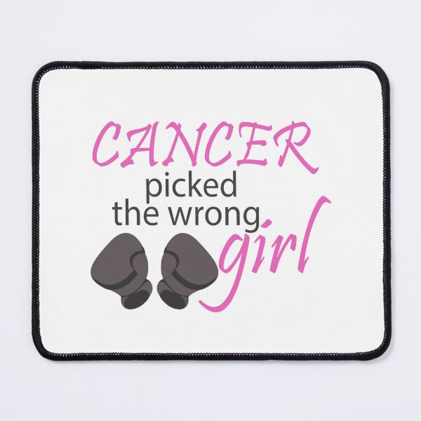 Item preview, Cancer Awareness Cancer Picked the Wrong Girl Text Typography with Boxing Gloves designed and sold by WearWolfDesigns.