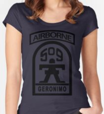 509th Infantry stencil Women's Fitted Scoop T-Shirt