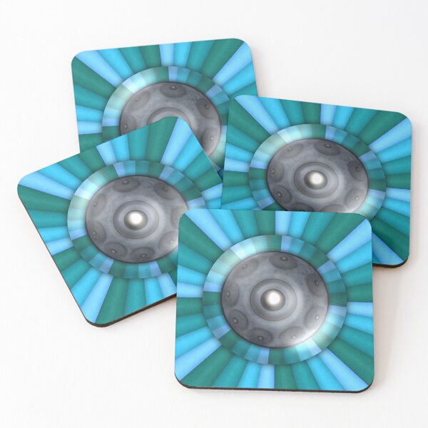 Item preview, Handpan design turquoise rays designed and sold by Milamara.
