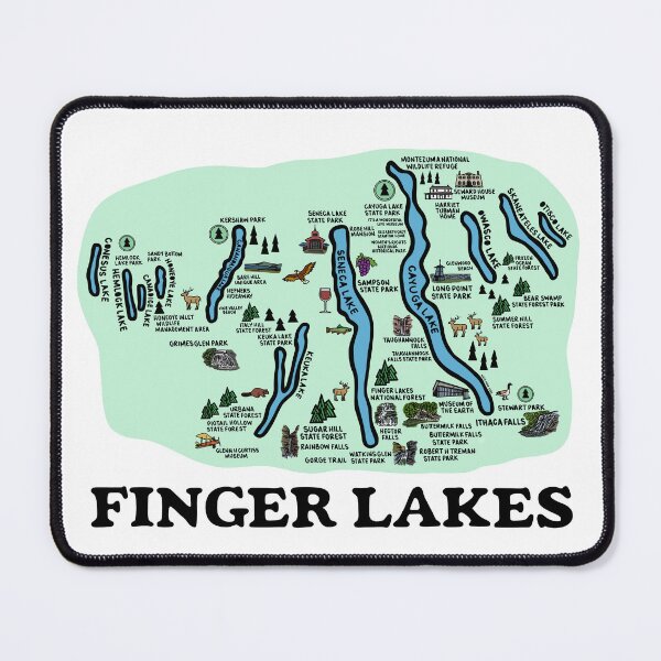 Item preview, Finger Lakes Map  designed and sold by fiberandgloss.