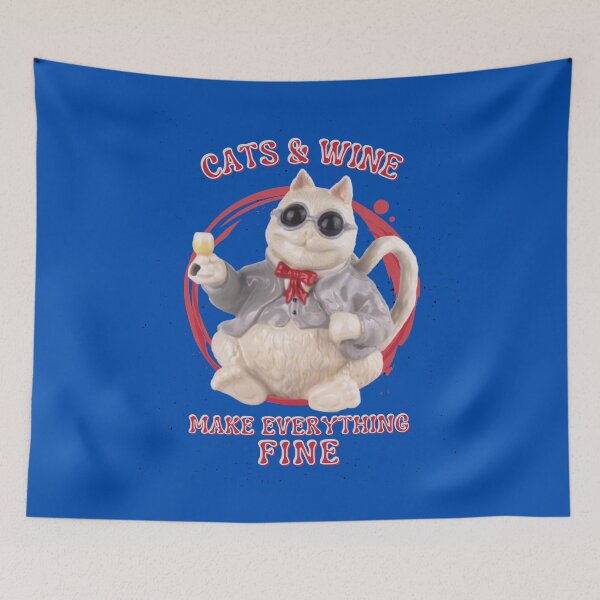 Item preview, Cats and Wine make everything fine Cat Drinker Wine designed and sold by SweetbeStore.