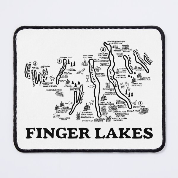 Item preview, Finger Lakes Map designed and sold by fiberandgloss.