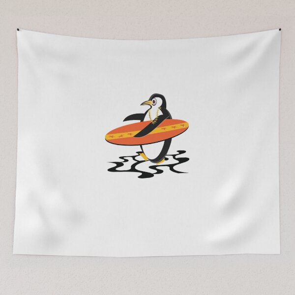 Item preview, Big splash surfing penguin designed and sold by DoorMatisyn.