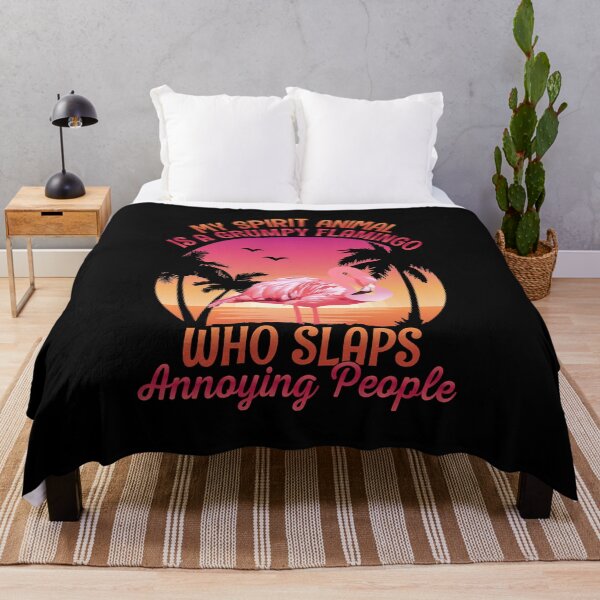 Item preview, MY SPIRIT ANIMAL IS A GRUMPY FLAMINGO WHO SLAPS ANNOYING PEOPLE designed and sold by simplife-art.