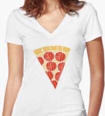 Pepperoni Fitted V-Neck T-Shirt
