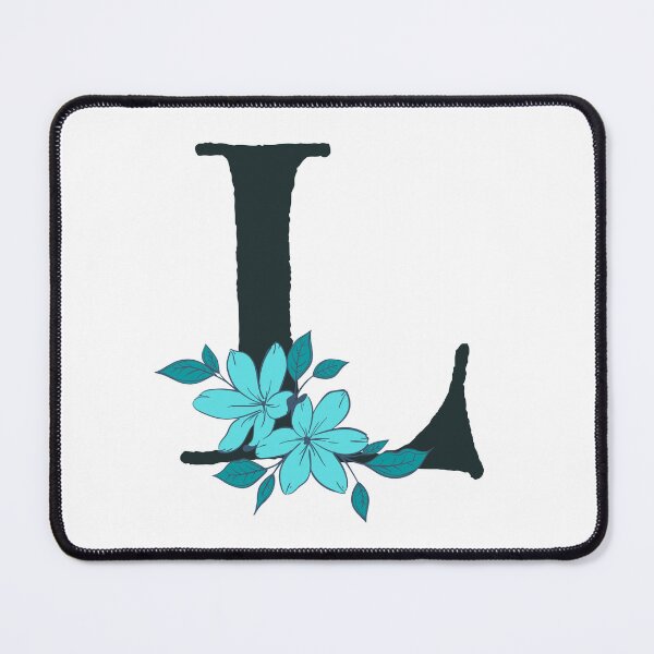 Item preview, Blue floral L monogram designed and sold by Lyssarien.