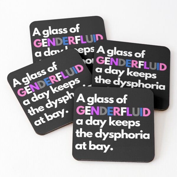 Item preview, A glass of genderfluid a day keeps the dysphoria at bay designed and sold by ray-designs-.