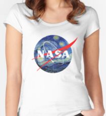 NASA Tailliertes Rundhals-Shirt