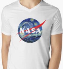 Camiseta para hombre de cuello en v NASA