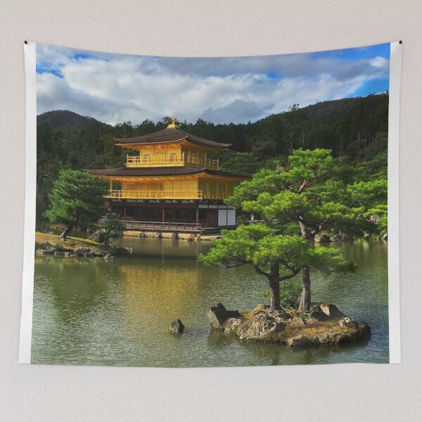Item preview, Golden Pavilion on lake with tree - Kinkakuji, Japan designed and sold by MarksonPrints.