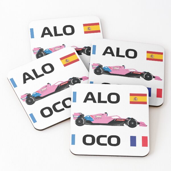 Item preview, Alpine F1 Team racing car 2022 A522 BWT Pink Special Livery Bahrain GP Saudi Arabian GP Fernando Alonso Esteban Ocon designed and sold by FormulaGTee1.