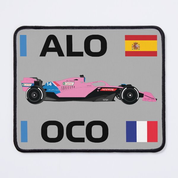 Item preview, Alpine F1 Team racing car 2022 A522 BWT Pink Special Livery Bahrain GP Saudi Arabian GP Fernando Alonso Esteban Ocon designed and sold by FormulaGTee1.