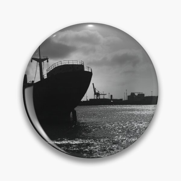 Item preview, Shipwreck outside Arrecife Lanzarote in black and white designed and sold by Ann Biddlecombe.
