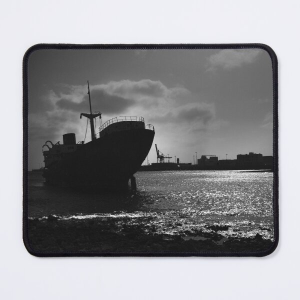 Item preview, Shipwreck outside Arrecife Lanzarote in black and white designed and sold by Ann Biddlecombe.