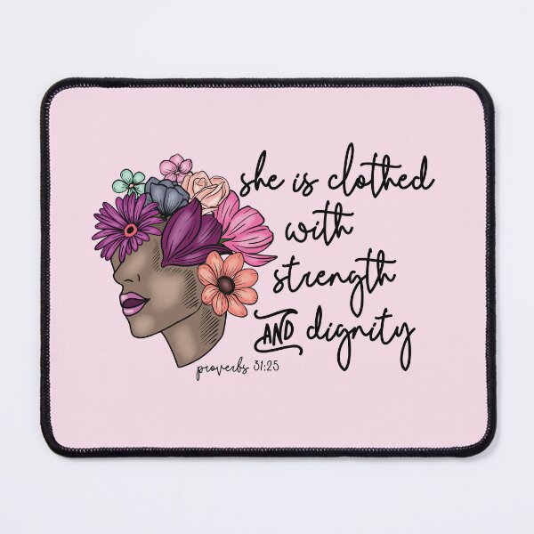 She is Clothed with Strength & Dignity Purple Ceramic Mug - Proverbs 31:25