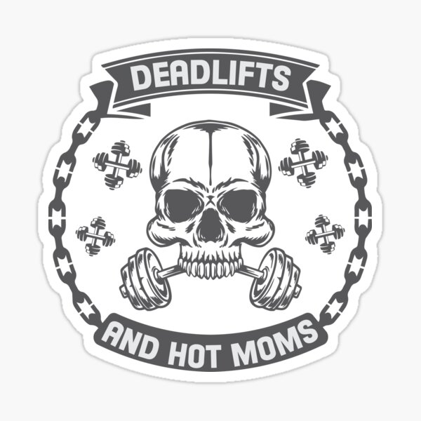 Aperçu de l'œuvre Soulevés de terre et mamans chaudes Skeleton Skull Badass Gym Bodybuilding Motivational créée et vendue par Princeps-.