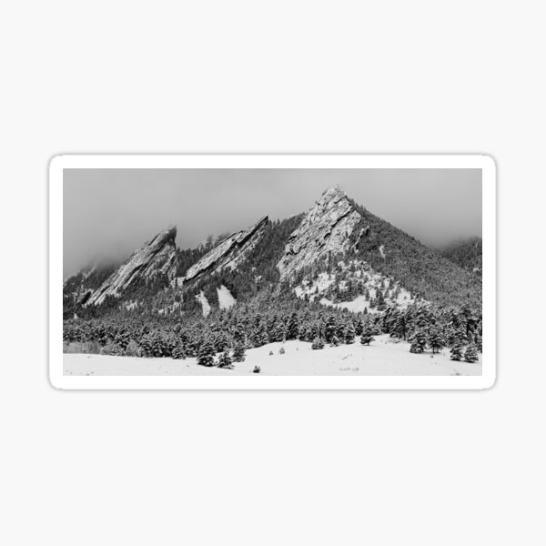 The Flatirons In Winter Dress Sticker
