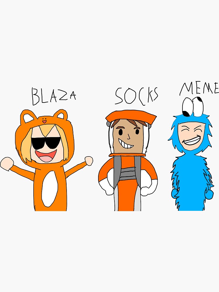 "Socksfor1 and fatmemegod and blazaplays" Sticker by seyfsmp Redbubble