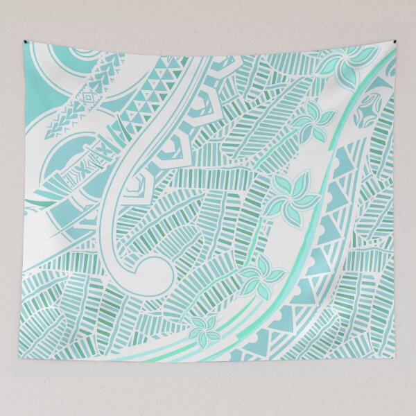 Item preview, Samoan - Polynesian - Hawaiian Ocean Blue Tribal Artboard 2050 designed and sold by sunnthreads.