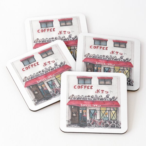 Item preview, Watercolor - Japanese coffee shop  designed and sold by Karolien Kenis.
