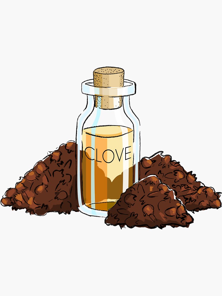 Clove / Cloves Essential Oil" Sticker for Sale by pixelmist | Redbubble
