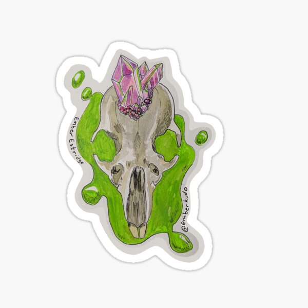 Crystal Rat Skull Sticker
