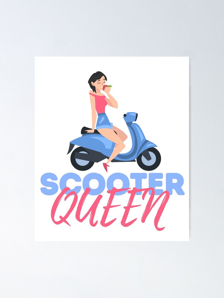 "Womens Scooter Queen Biker Girl" Poster by diip Redbubble