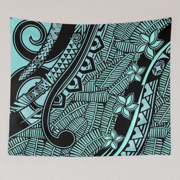 Item preview, Samoan - Polynesian - Hawaiian Ocean Blue Tribal Artboard 2051 designed and sold by sunnthreads.