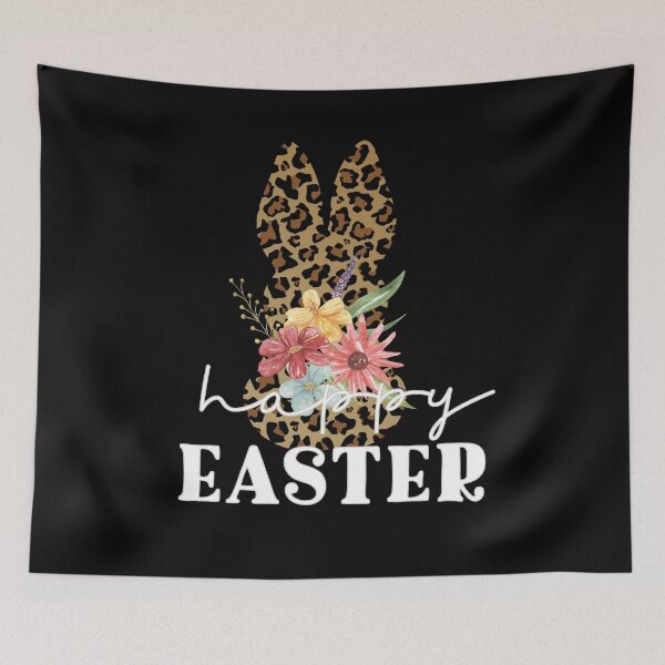Item preview, Happy Easter, Happy Easter Leopard Floral Bunny designed and sold by enjoytheshirt.