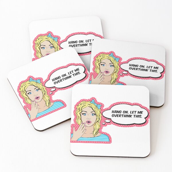 Item preview, Hang On Let Me Overthink This - Pop Art Shocked Woman with Speech Bubble designed and sold by StassyDraws.