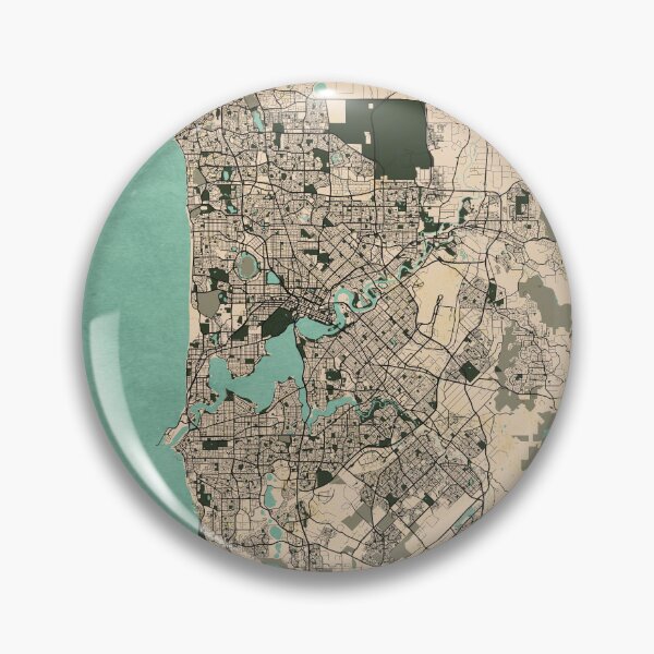 Artikelvorschau, Perth Stadtplan von Australien - Vintage entworfen und verkauft von deMAP.
