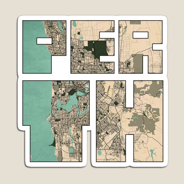 Item preview, Perth City Map of Australia - Vintage designed and sold by deMAP.