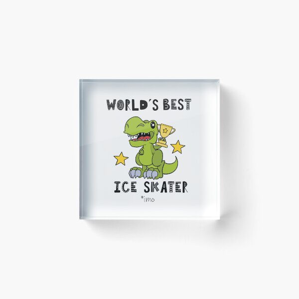 Item preview, Worlds Best Ice Skater, Skating, Funny, Humor, Dinosaur, T Rex, Tyrannosaurus, Animal, World Greatest, Dino, Sports designed and sold by iHeartDinosaurs.