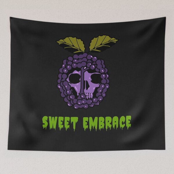 Item preview, Sweet embrace of berries, skull in blackberry designed and sold by MindBlownWill.