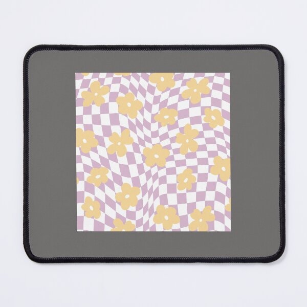 Item preview, Psychedelic warped pastel checkerboard with flowers Chiffon Top designed and sold by strawberryds.