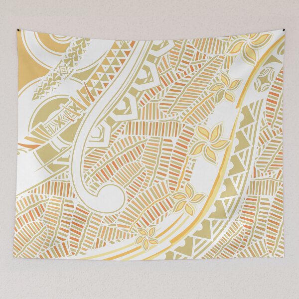 Item preview, Samoan - Polynesian - Hawaiian Palm Blades Golden Sunsets Tribal 2052 designed and sold by sunnthreads.