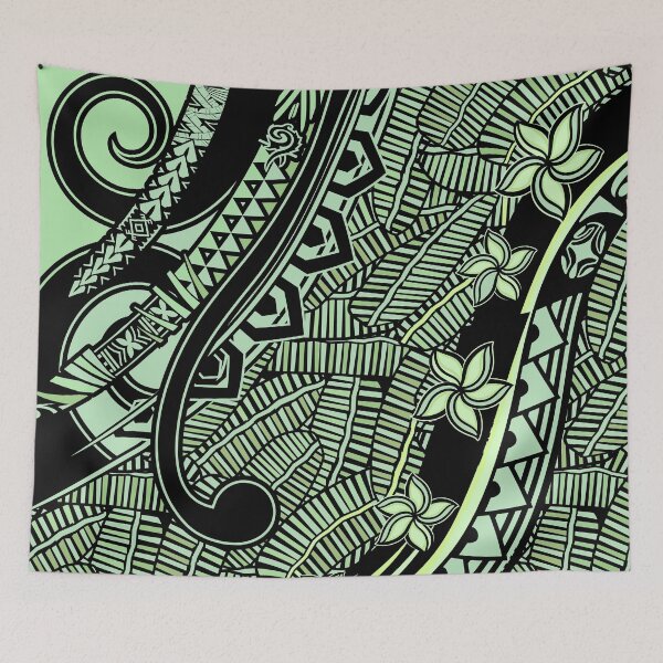 Item preview, Samoan - Polynesian - Hawaiian Ocean Spray Green Palm Blades 2055 designed and sold by sunnthreads.