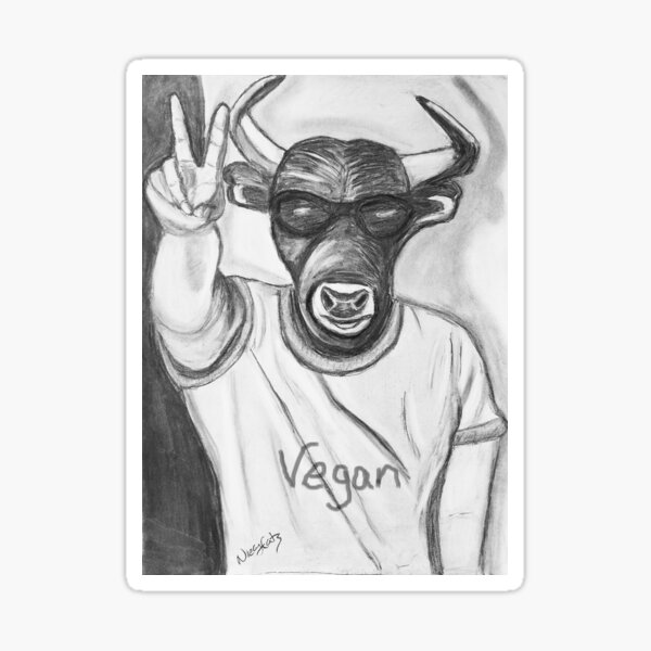 Vegan Bull Sticker