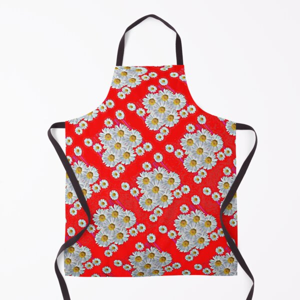 Item preview, RED PATTERNED WHITE DAISY ART designed and sold by sharlesart.